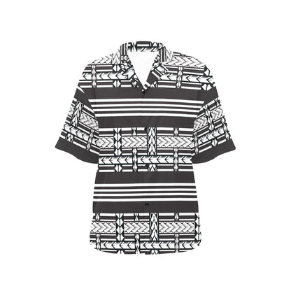 Samoan Tattoo Print Design LKS304 Women's Hawaiian Shirt
