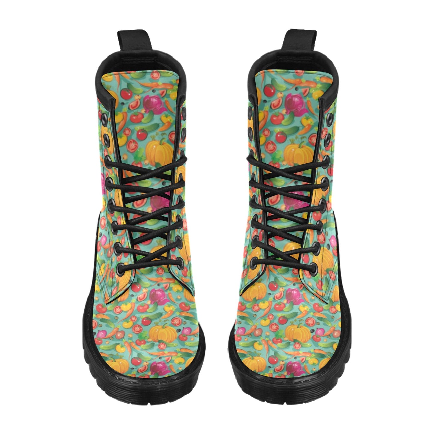 Vegan Colorful Themed Design Print Women's Boots