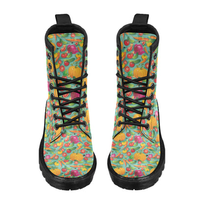 Vegan Colorful Themed Design Print Women's Boots