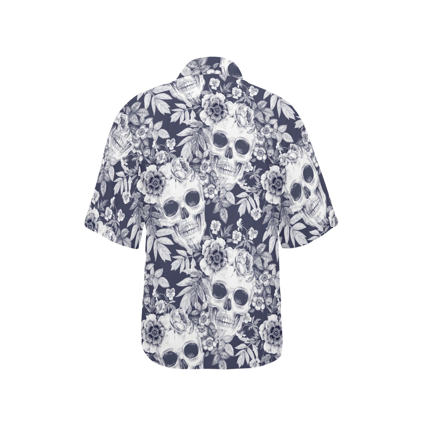Skull Floral Beautiful Women's Hawaiian Shirt