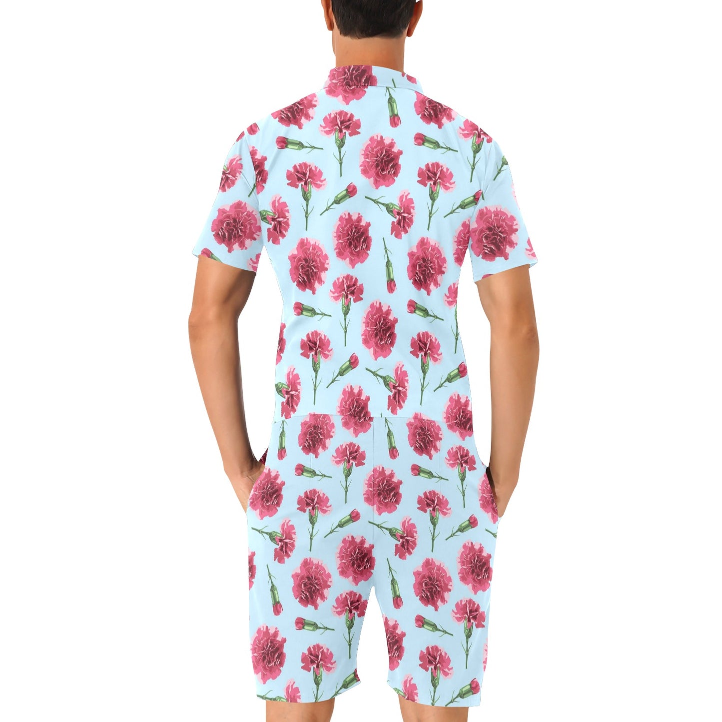 Carnations Pattern Print Design CN01 Men's Romper