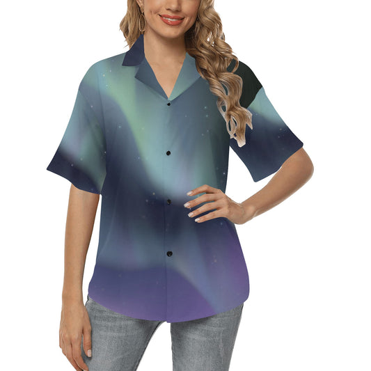 Aurora Borealis Pattern Print Design 01 Women's Hawaiian Shirt