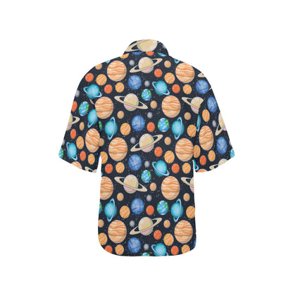 Planet Colorful Print Design LKS301 Women's Hawaiian Shirt