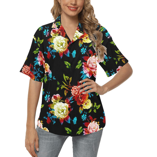 Peony Pattern Print Design PE07 Women's Hawaiian Shirt