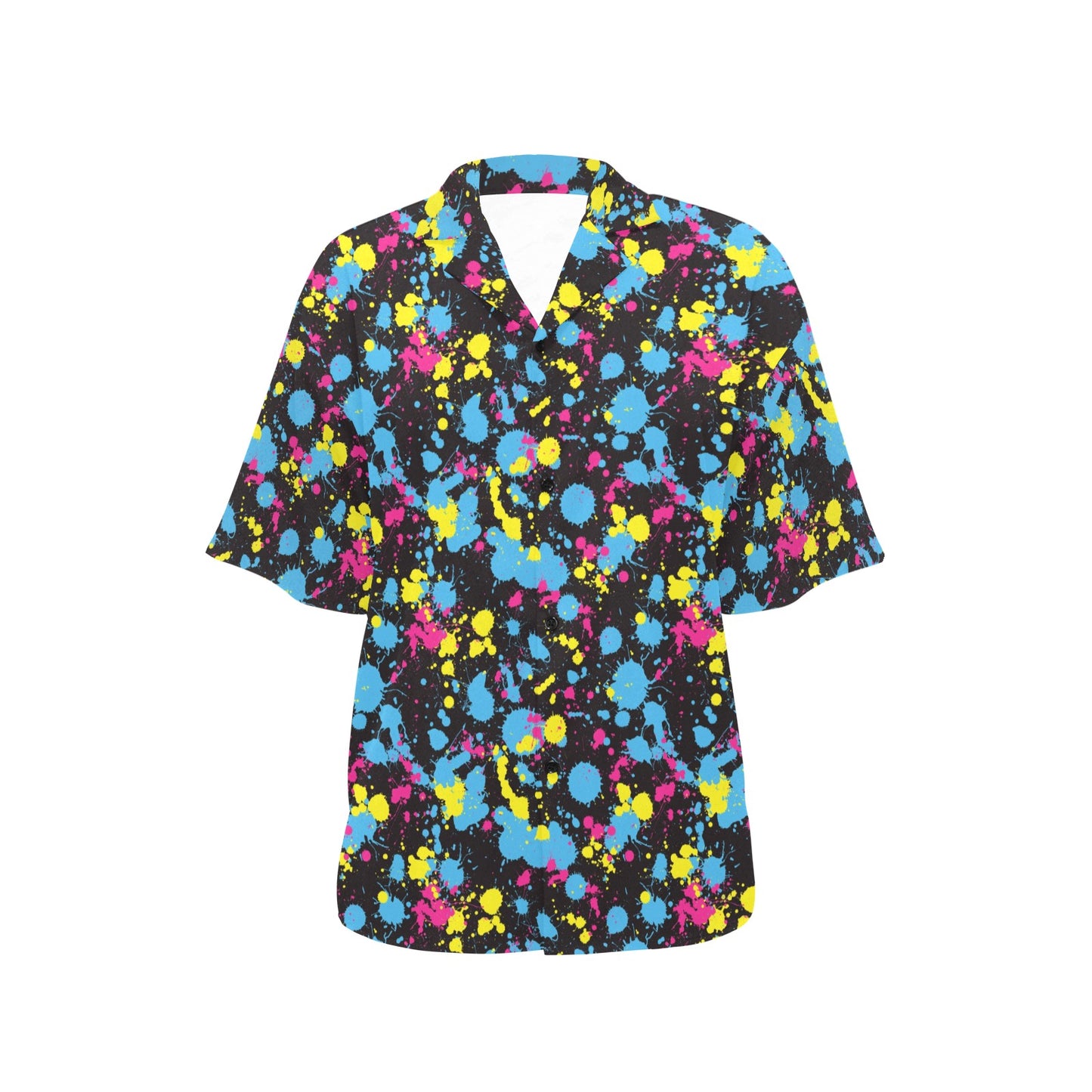 Splatter Colorful Print Design LKS301 Women's Hawaiian Shirt