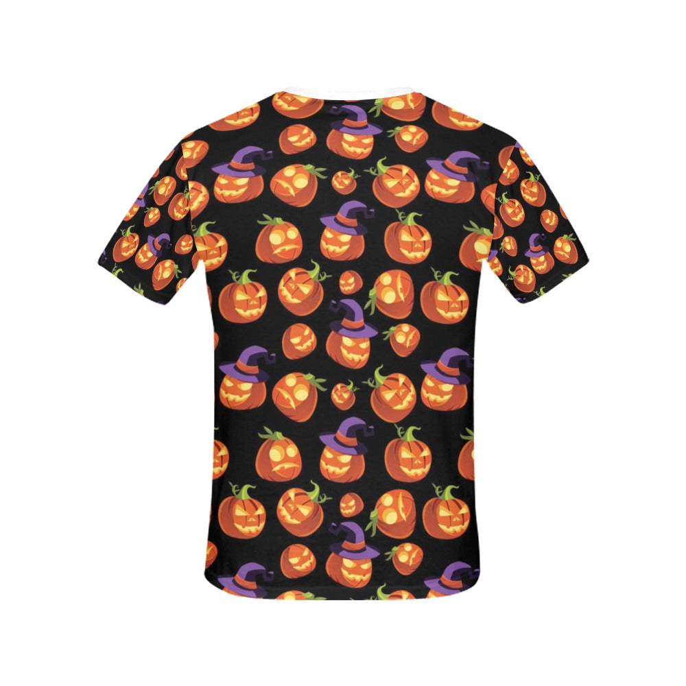 Witch Pumpkin Halloween Print LKS302 Women's  T-shirt