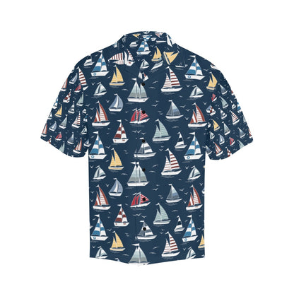 Sailboat Print Design LKS306 Men's Hawaiian Shirt