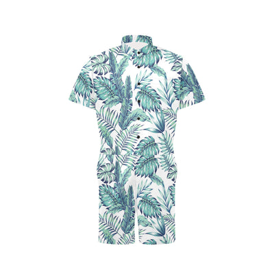 Pattern Tropical Palm Leaves Men's Romper