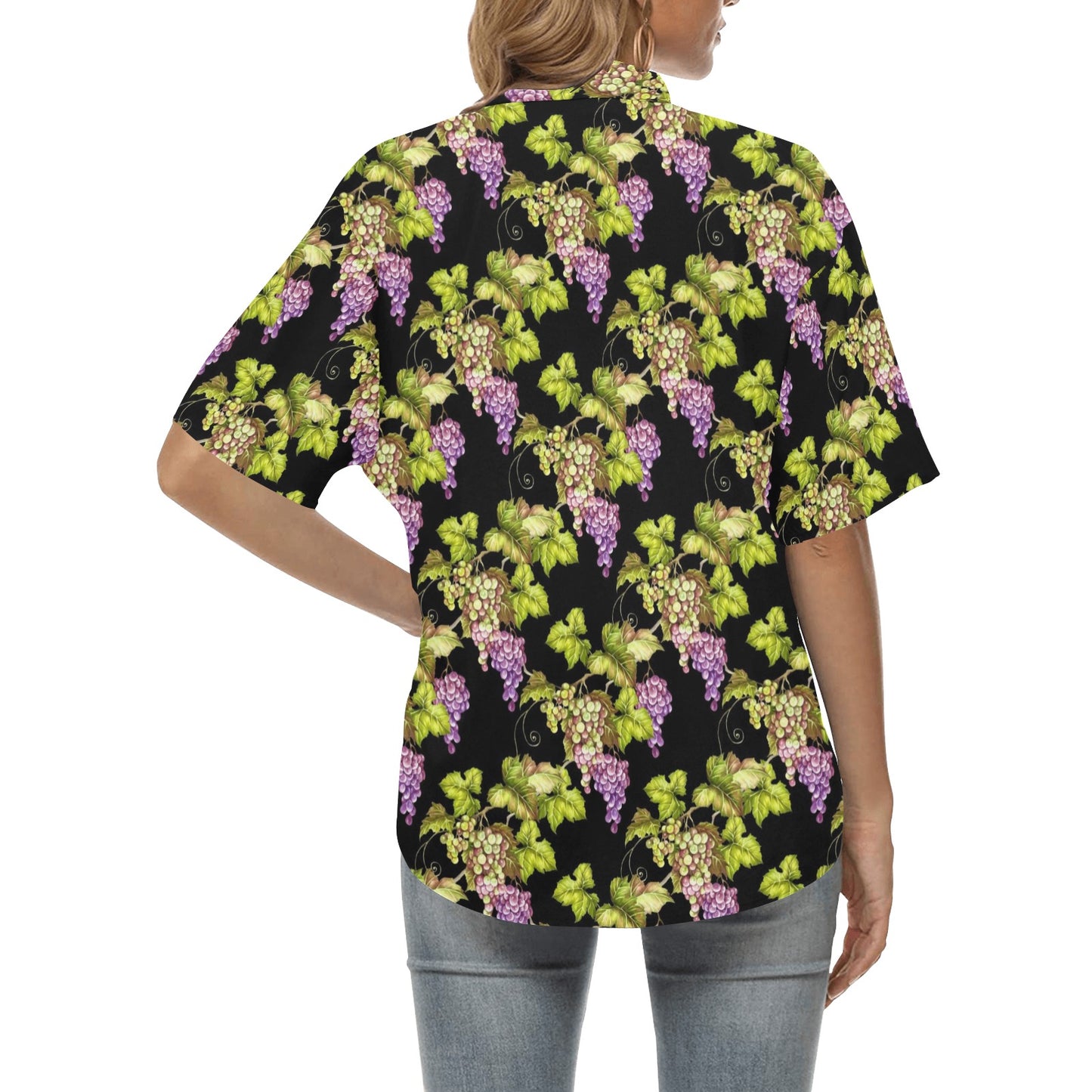 Grape Pattern Print Design GP04 Women's Hawaiian Shirt