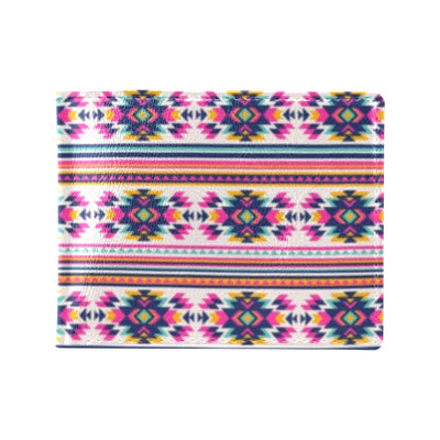 Indian Navajo Neon Themed Design Print Men's ID Card Wallet