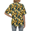 Elegant Yellow Tulip Print Women's Hawaiian Shirt