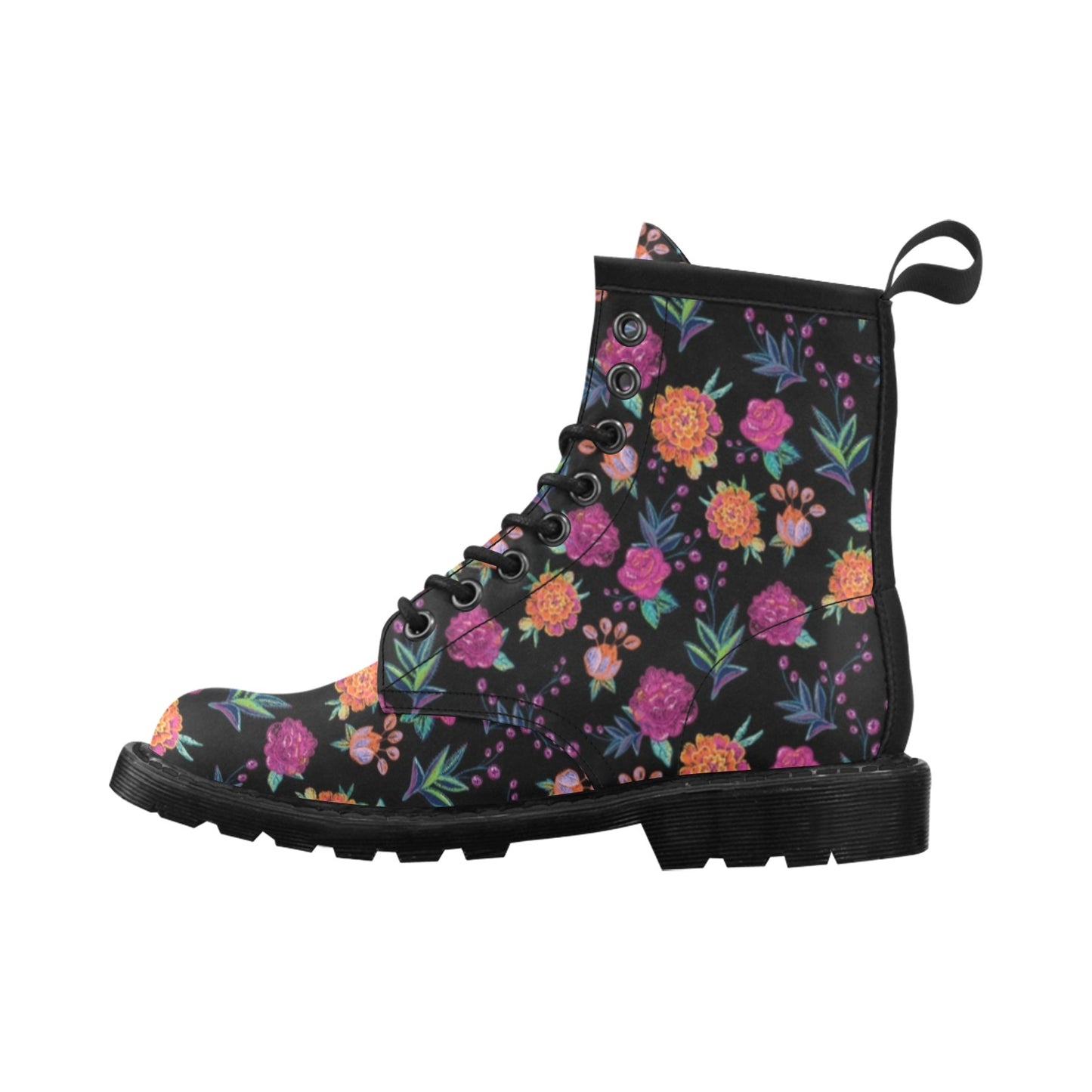 Marigold Pattern Print Design MR02 Women's Boots