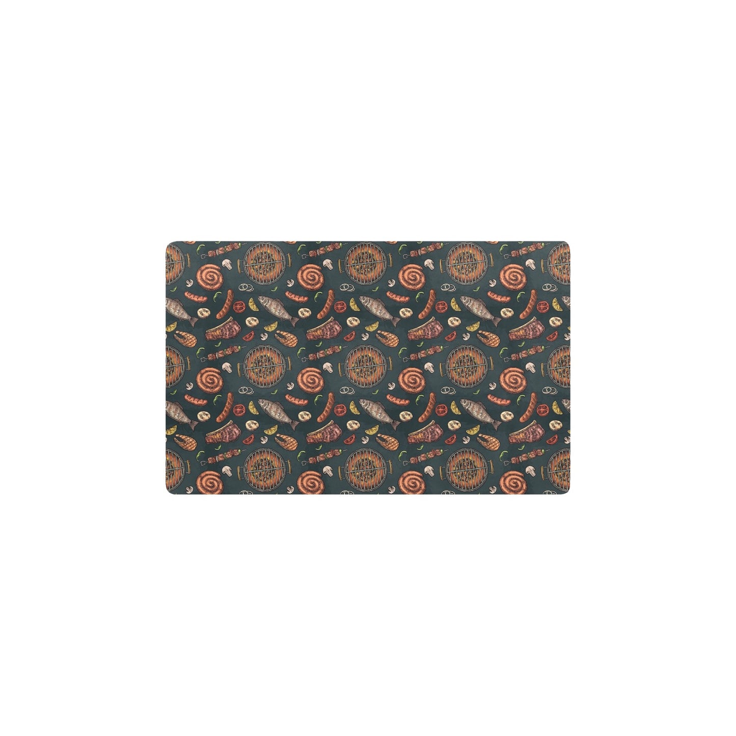 Barbecue Pattern Print Design 02 Kitchen Mat