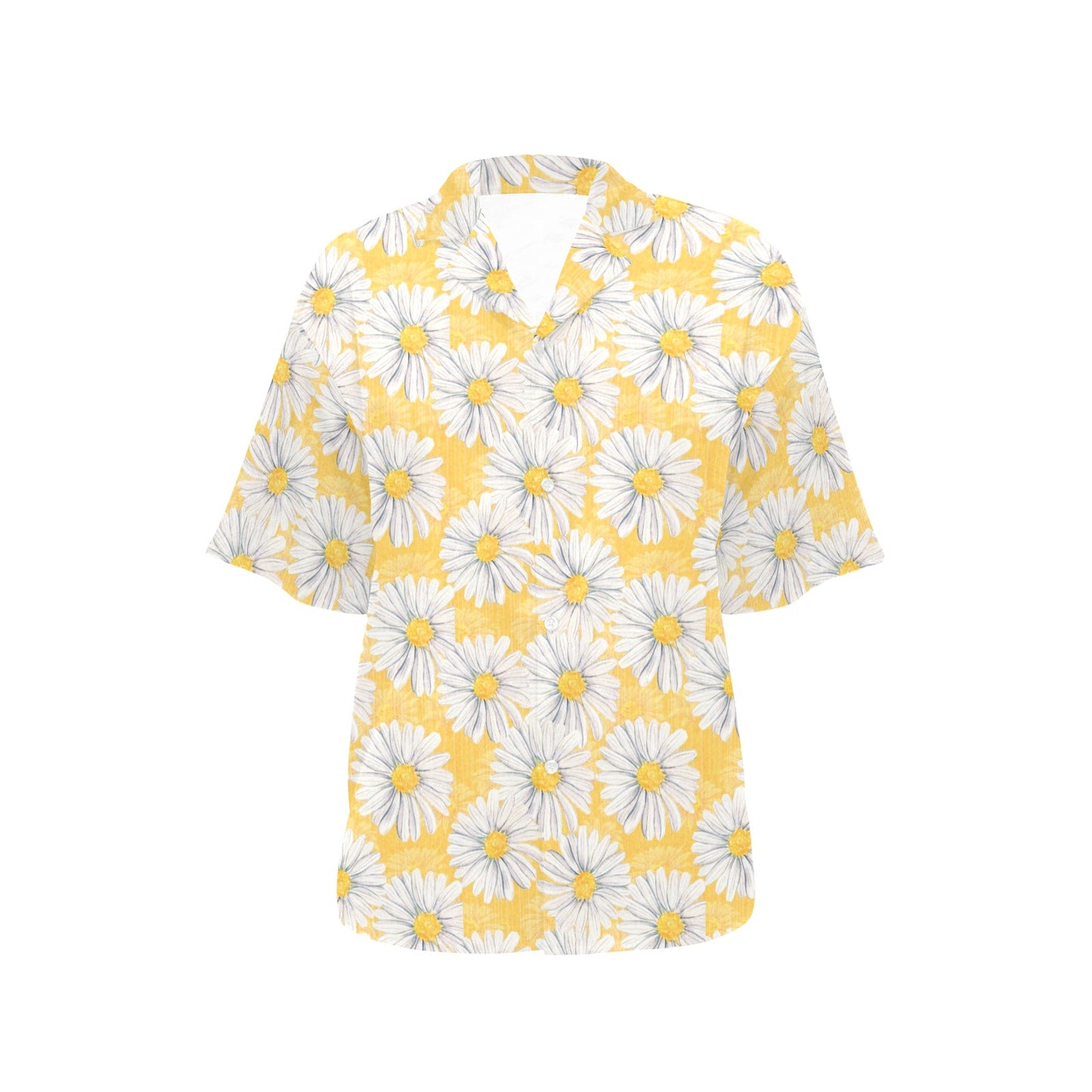 Daisy Yellow Watercolor Print Pattern Women's Hawaiian Shirt