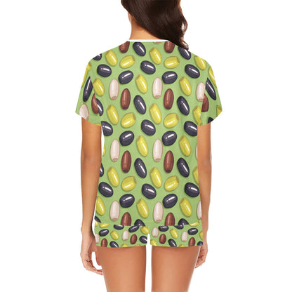 Olive Print Design LKS301 Women's Short Pajama Set
