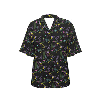 Safety Pin Print Design LKS304 Women's Hawaiian Shirt