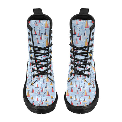 Sailboat Print Design LKS304 Women's Boots