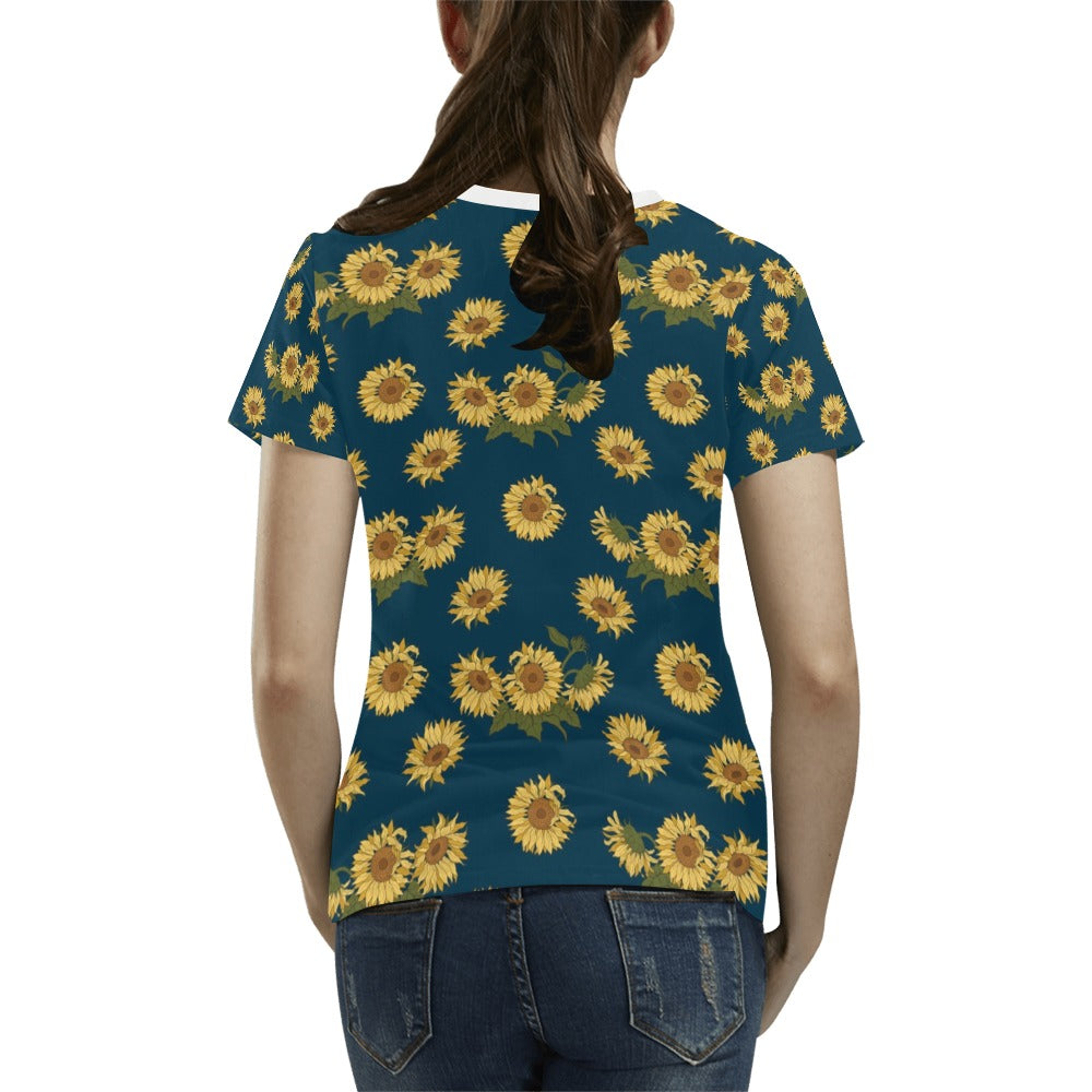 Sunflower Print Design LKS305 Women's  T-shirt