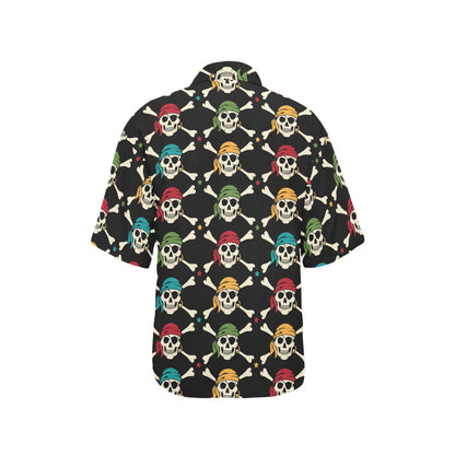 Pirate Pattern Print Design A01 Women's Hawaiian Shirt