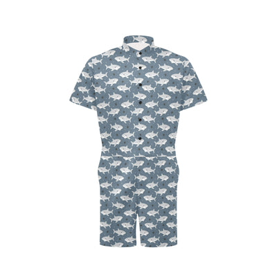 Shark Print Design LKS305 Men's Romper