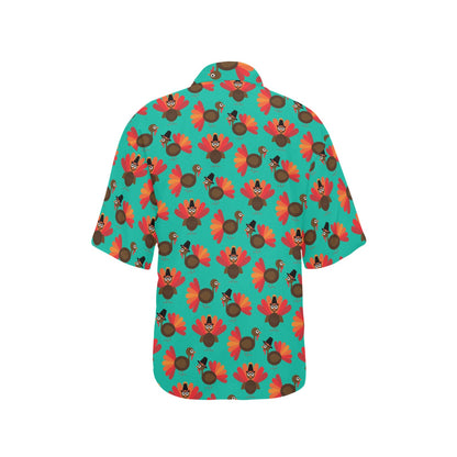 Turkey Print Design LKS402 Women's Hawaiian Shirt