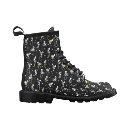 Skeleton Dance Print Women's Boots