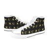 Sun Moon Print Design LKS304 High Top Women's White Shoes