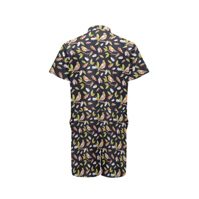 Birds Pattern Print Design 02 Men's Romper