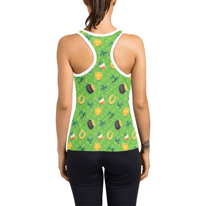 Shamrock Saint Patrick's Day Print Design LKS302 Women's Racerback Tank Top