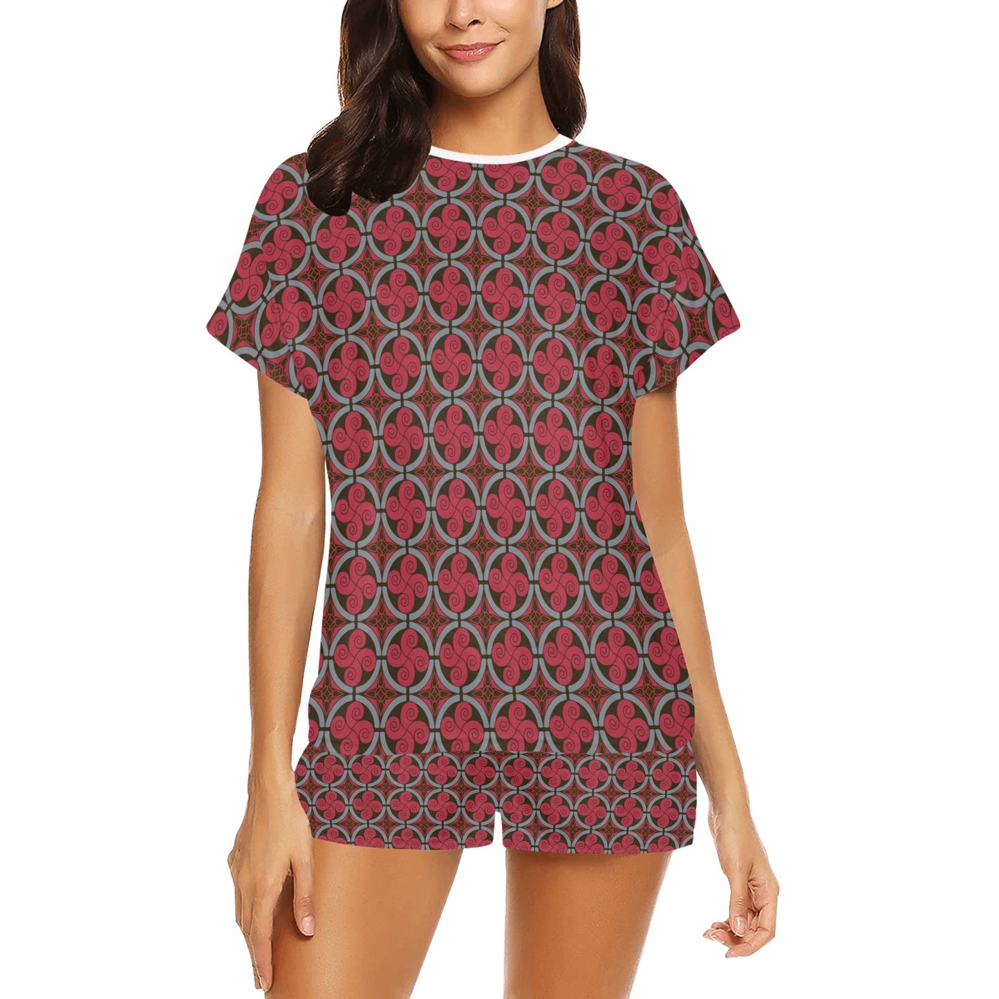 Vikings Print Design LKS301 Women's Short Pajama Set