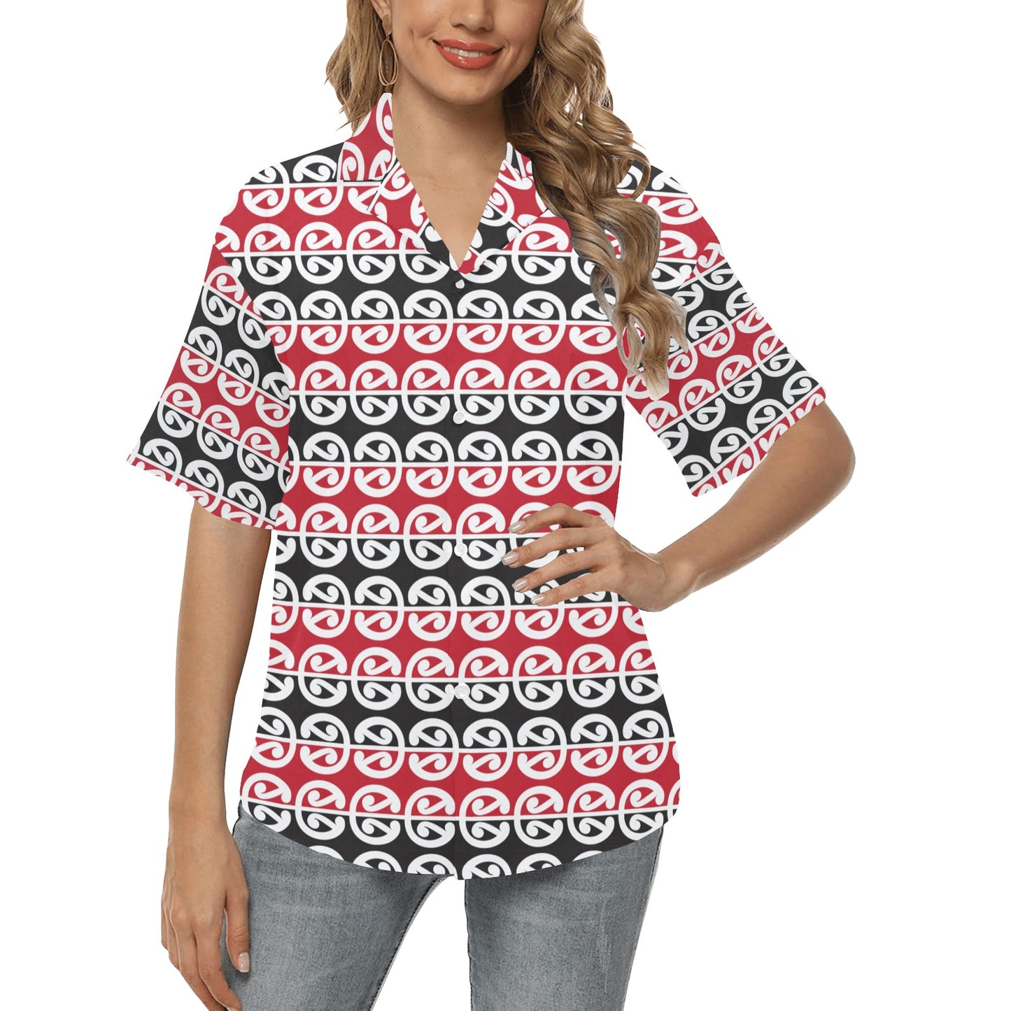 Maori Classic Themed Design Print Women's Hawaiian Shirt