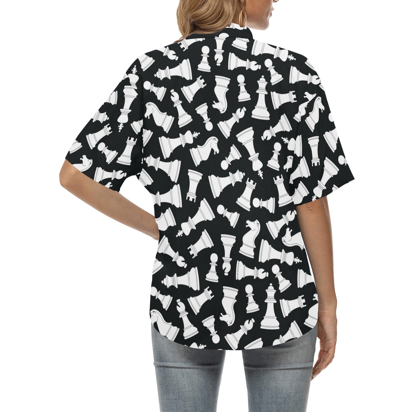 Chess Pattern Print Design 01 Women's Hawaiian Shirt