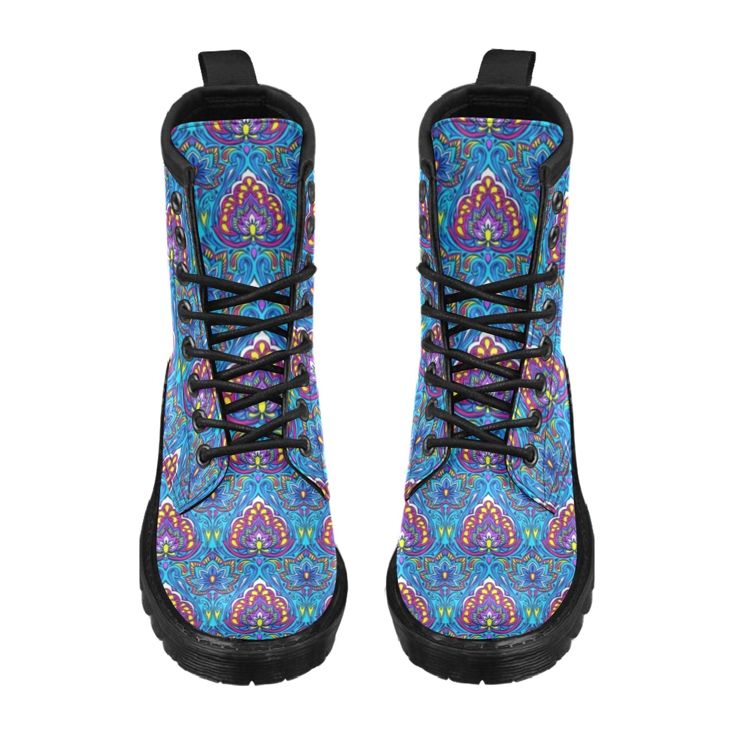 lotus Boho Pattern Print Design LO010 Women's Boots