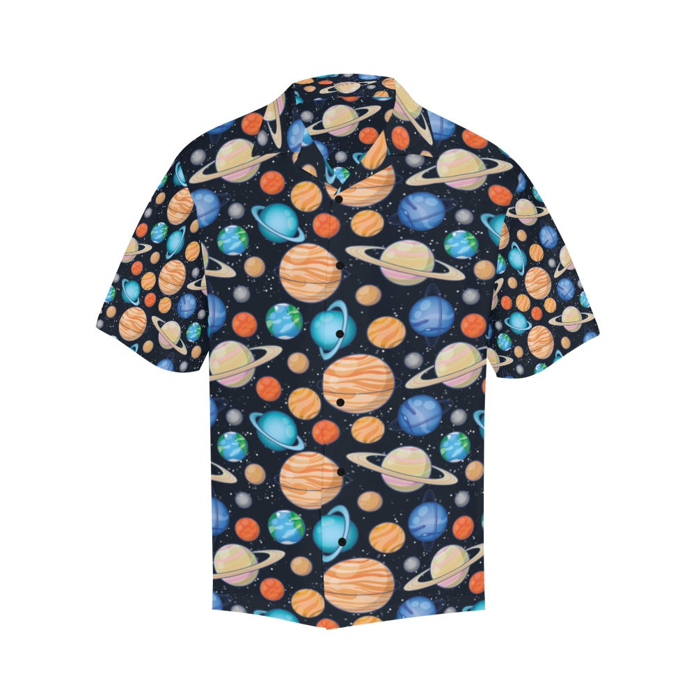 Planet Colorful Print Design LKS301 Men's Hawaiian Shirt