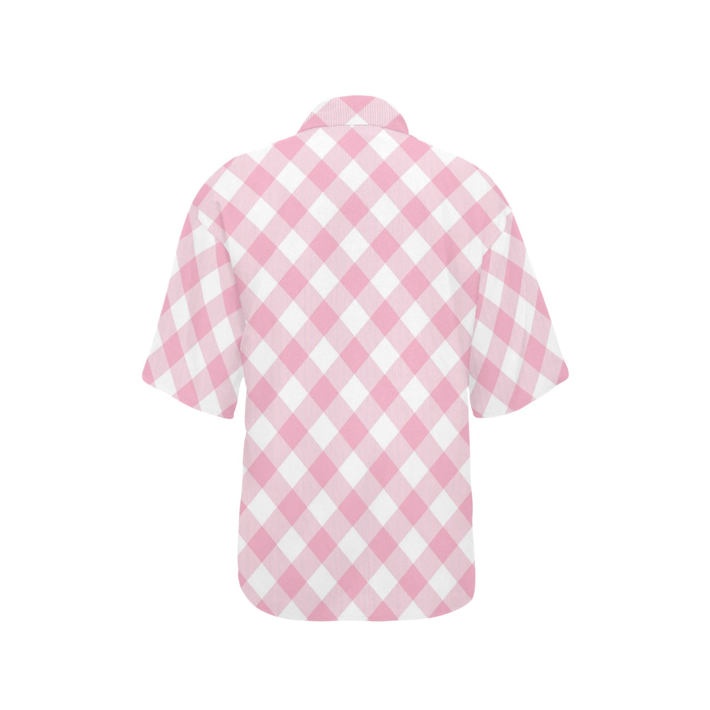 Gingham Pink Pattern Print Design 02 Women's Hawaiian Shirt