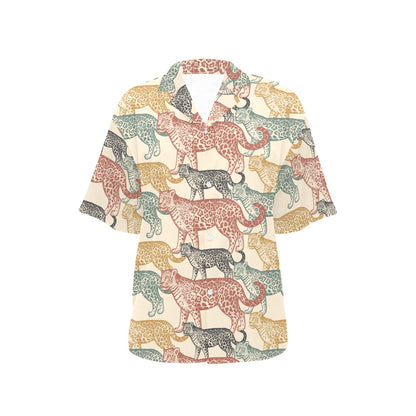 Jaguar Pattern Print Design 01 Women's Hawaiian Shirt