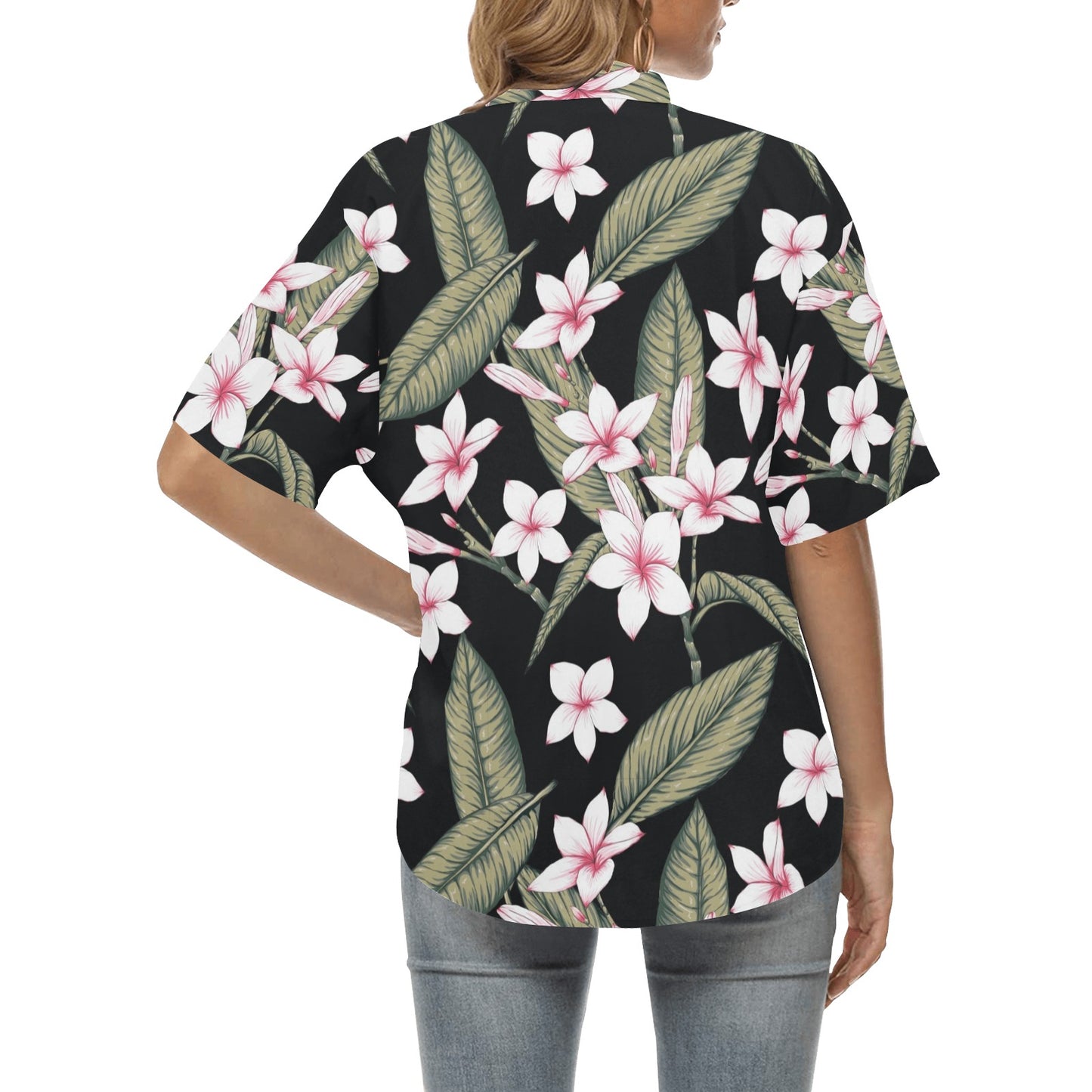 Plumeria Pattern Print Design PM021 Women's Hawaiian Shirt