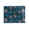 Sea Turtle Hand Drawn Blue Print Men's ID Card Wallet