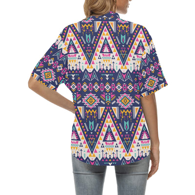 Pink Tribal Aztec native american Women's Hawaiian Shirt