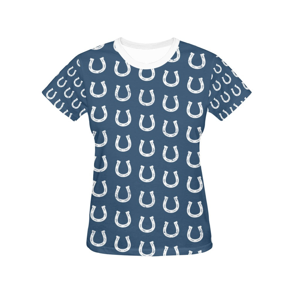 Horseshoe Print Design LKS301 Women's  T-shirt