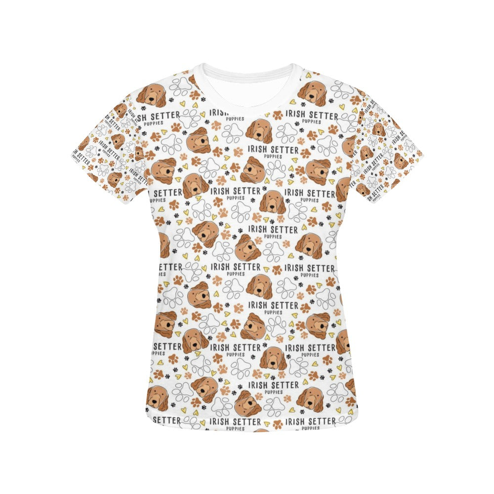 Setters Irish Print Design LKS301 Women's  T-shirt
