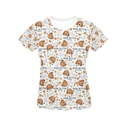 Setters Irish Print Design LKS301 Women's  T-shirt