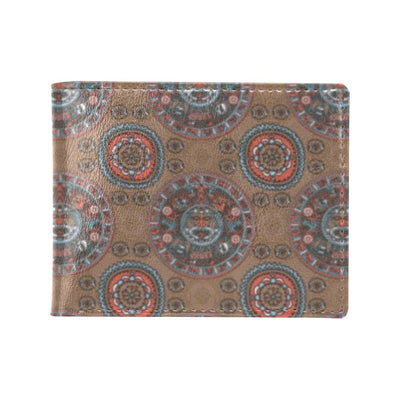 Calendar Aztec Design Print Pattern Men's ID Card Wallet