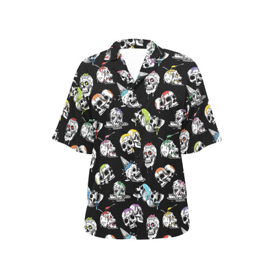 Skull Print Design LKS3013 Women's Hawaiian Shirt