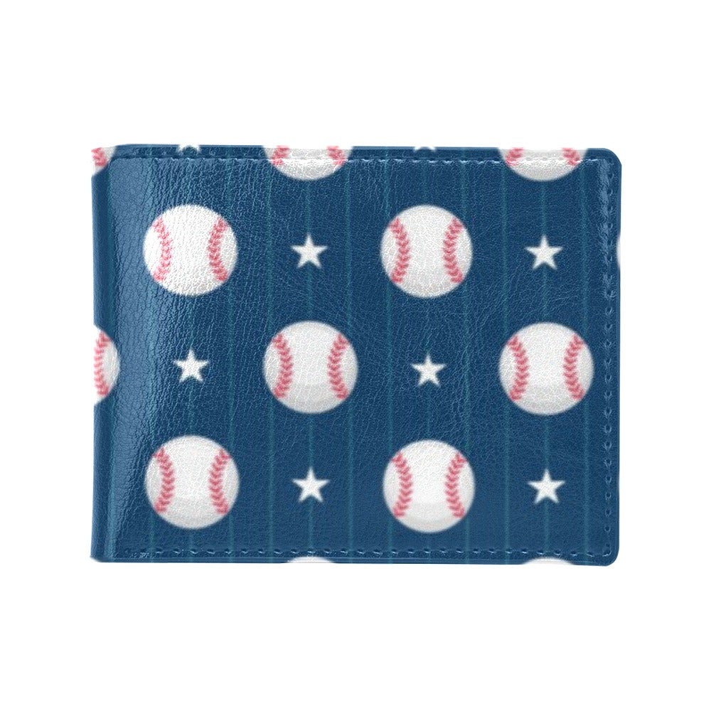 Baseball Star Print Pattern Men's ID Card Wallet