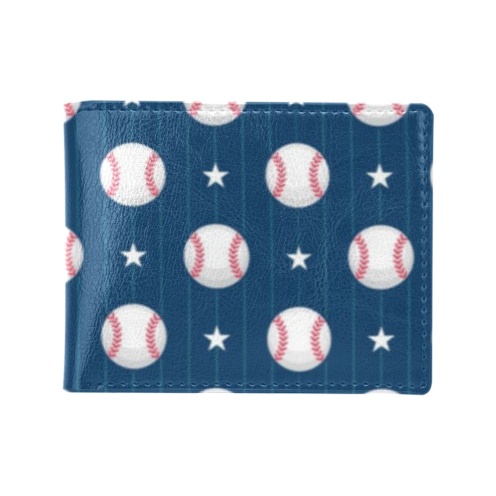 Baseball Star Print Pattern Men's ID Card Wallet
