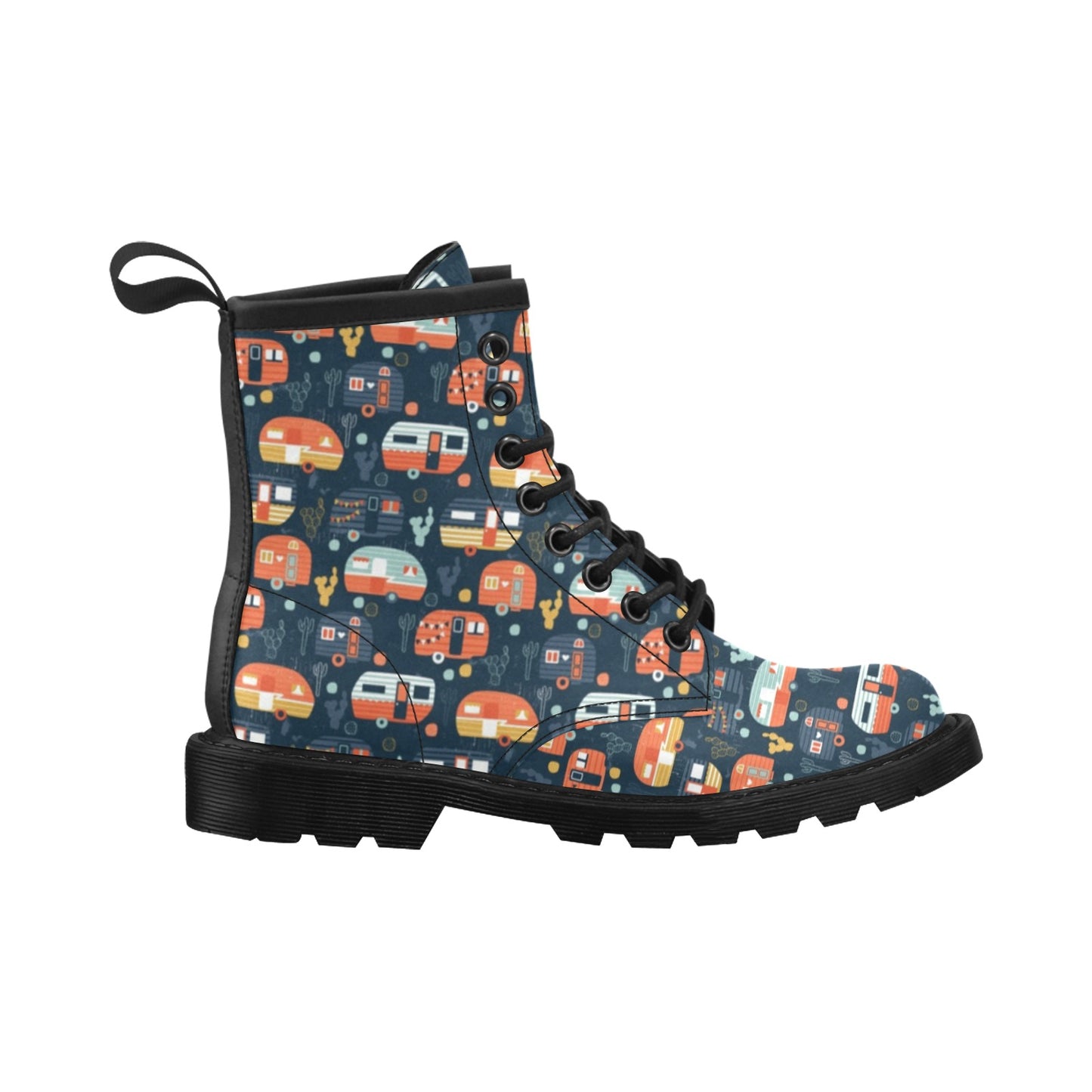 Camper Caravan Print Pattern Women's Boots