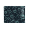 Sun Moon Magic Design Themed Print Men's ID Card Wallet