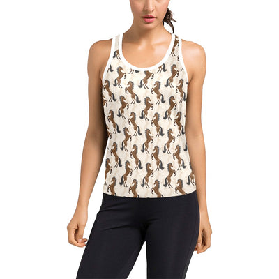 Horse Print Design LKS308 Women's Racerback Tank Top