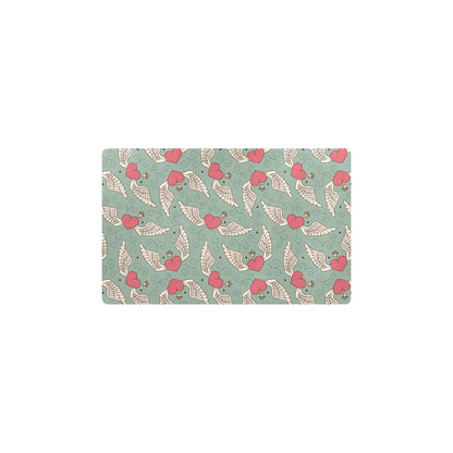 Angel Wings Heart Design Themed Print Kitchen Mat